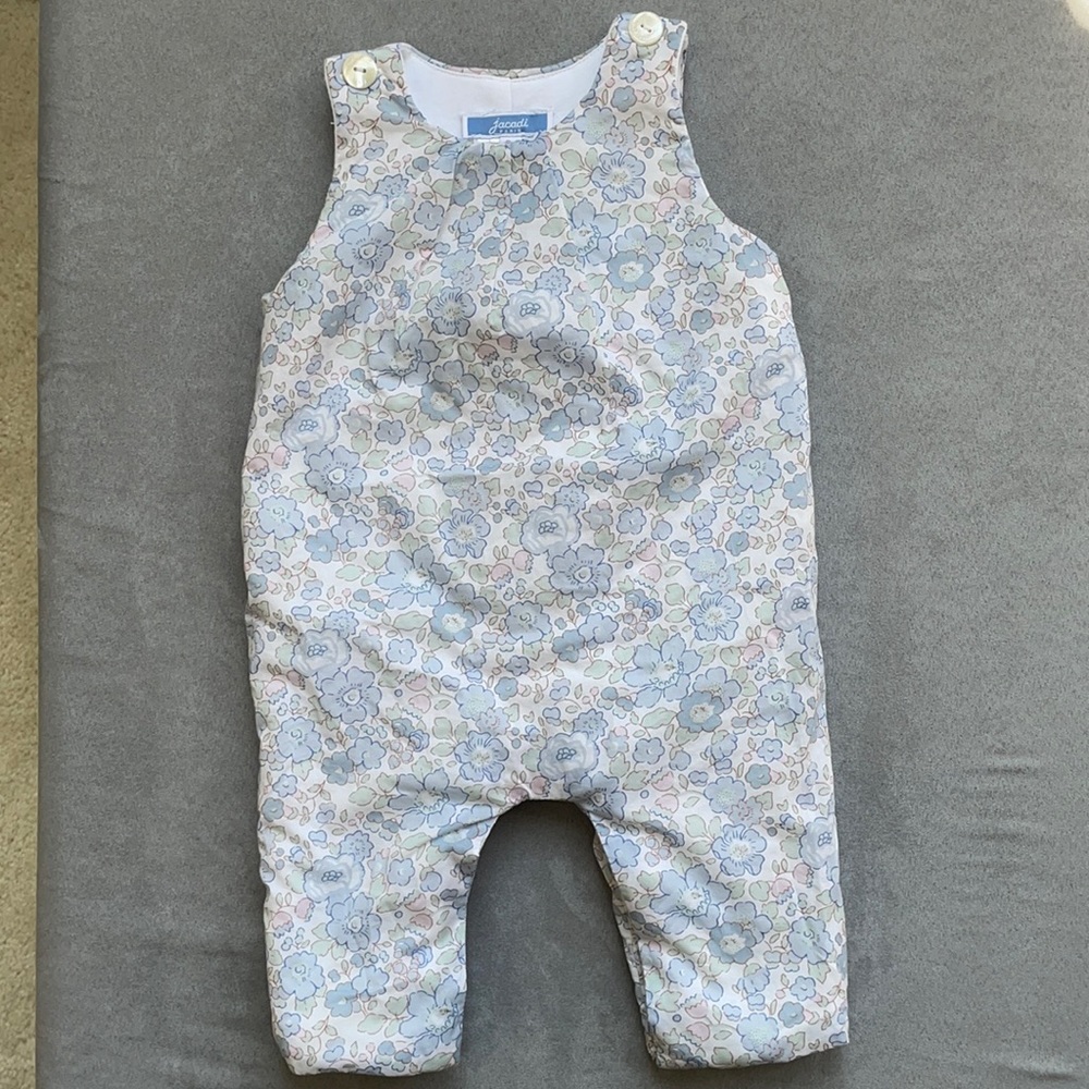 Jacadi 3m blue liberty print quilted jumpsuit